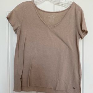American Eagle tan v-neck top